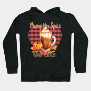 I Love My Pumpkin Spice Chai Latte, Plaid Heart, Watercolor art Hoodie